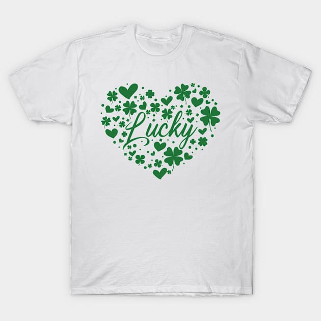 St Patricks Day Lucky Heart T-Shirt by MilotheCorgi